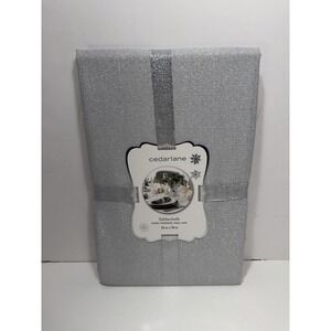 CEDARLANE Water Resistance EASY CARE Silver TABLECLOTH Sparkly  52 x 70 New